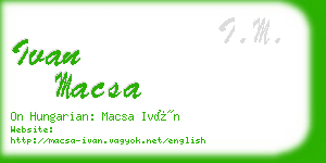 ivan macsa business card